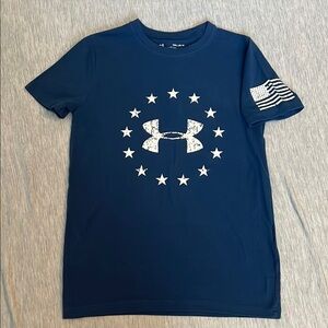 Youth Under Armour Blue Short Sleeve Tee with Star Design